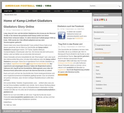 Kamp-Lintfort Gladiators Football-Verein Webseite