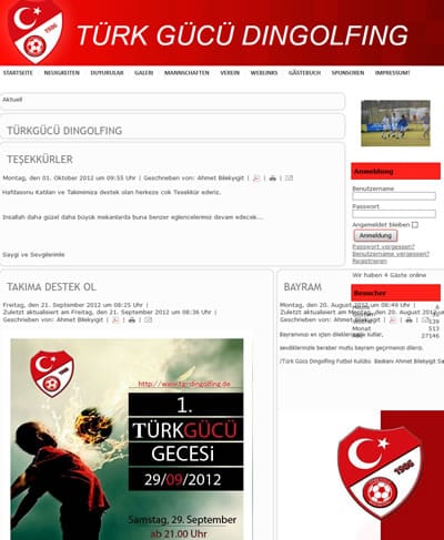 Türk Gücü Dingolfing Webseite