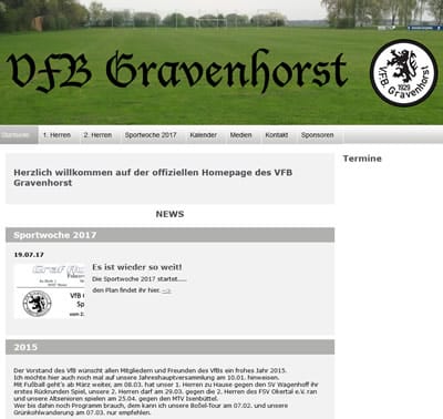 VFB Gravenhorst Webseite