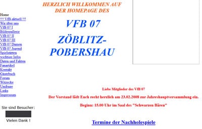 VfB Zöblitz Webseite