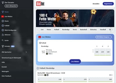 Bildbet Sportwetten Webseite