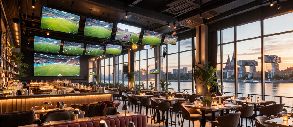 EA Sports Bar Köln – Sport, Genuss und Rheinblick vereint