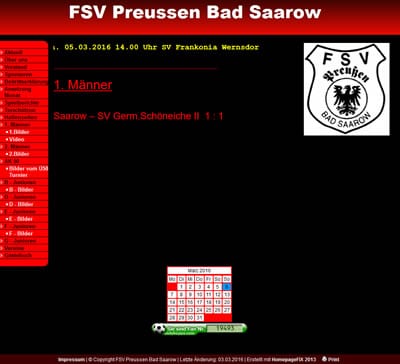 FSV Preußen Bad Saarow Webseite